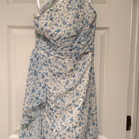 Azazie Maive One-Shoulder Floral sheath chiffon Dress - Picture 10 of 15